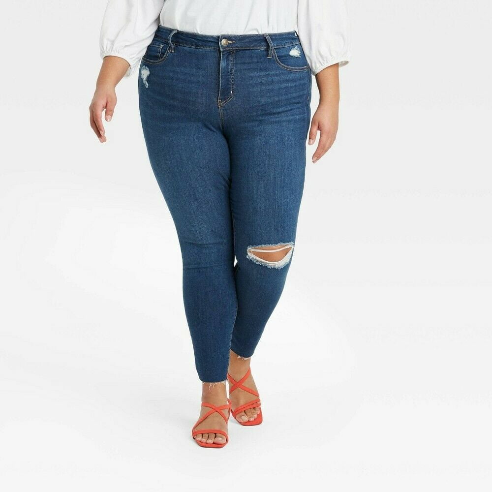 Mid-Rise Distressed Skinny Jeans - Ava 