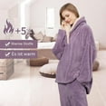 thumbnail image 2 of Conjunto de pijama para mujer, pijama de invierno para mujer, cuello vuelto de terciopelo, 2 of 5