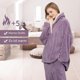 thumbnail image 2 of Conjunto de pijama para mujer, pijama de invierno para mujer, cuello vuelto de terciopelo, 2 of 5