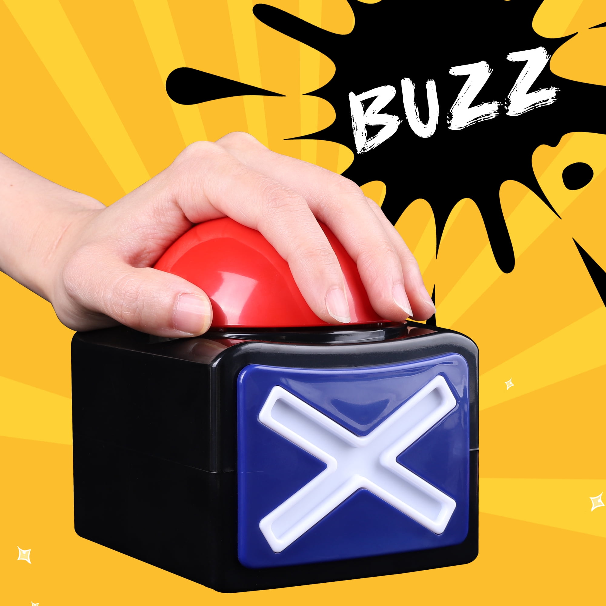 MyMealivos 2 Pcs Answer Buzzers for Adults with Lights and Sound, Novelty Toy Button for Game Quiz Family Classroom