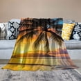 thumbnail image 2 of PRATYUS Palm Tree Beach Sunset Cozy Throw Blanket for Bedroom Living Rooms Sofa Couch All Seasons Soft Plush Blanket Long-Lasting 40x50in, 2 of 6