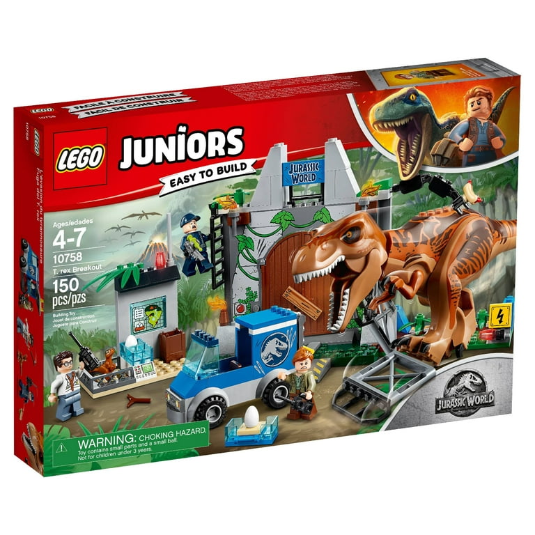 LEGO Juniors/4+ Jurassic World T. rex Breakout 10758 Building Kit (150  Pieces)