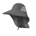thumbnail image 2 of Outdoor UPF50+ Mesh Sun Hat Wide Brim Fishing Hat with Neck Flap Sun Hat for Men Women,One Size, 2 of 7
