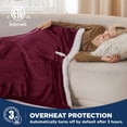 thumbnail image 3 of Cozy Comfort Heated Blanket Electric Throw, Soft Flannel Electric Blanket, with 4 Time Settings, 6 Heat Settings, and 3 hrs Timer Auto Shut Off (50x60 inches, Burgundy), 3 of 6
