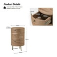 thumbnail image 5 of Wood Side Table with 3 Drawers Metal Legs for Living Room Bedroom, Natural, 5 of 7