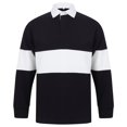 thumbnail image 1 of Front Row - Camiseta de Rugby Diseño de Paneles para Adultos Unisex (Marino/Blanco), 1 of 3