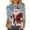 Multicolor, variant on Oksale Womens Christmas Cotton Shirts Plus Size Santa Claus Print Shirt Loose 3/4 Sleeve Blouses Casual Round Neck Blouse Soft Cozy Fall Fashion Tops Multicolor S