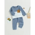 thumbnail image 4 of Autumn Toddler Baby Boys Pants Set 6M 12M 18M 24M 3Y Long Sleeve Contrast Color Sweatshirt Elastic Waist Pants Spring Clothes, 4 of 10