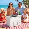 thumbnail image 5 of Bag Top Tray Organizer For Most Hole Totes, Divided Insert With Cup Holders & Phone Slot, Storage Rack For Pool, Travel & Beach Accessories, Cyan, 5 of 6