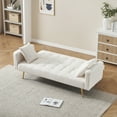 thumbnail image 4 of 71" W Teddy Convertible Futon Sofa Bed,Modern Upholstered Loveseat Sofa Couch for Living Room,Small Space,Beige, 4 of 8