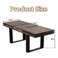 thumbnail image 2 of MDQMD 78.7" Extendable Dining Table for 6-10 People Modern Farmhouse Expandable Conference Table with Deep Rustic Brown Finish Space-Saving Particle Board Kitchen Table, 2 of 11
