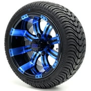 12" GTW Tempest SS Blue/Black Wheels | Cruz Golf Cart Tires Combo (Set of 4)