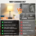 thumbnail image 3 of GPED Bedside Table Lamp for Bedroom, 3 Color Temperatures Cordless Bedside Lamp, 5 Way Dimmable Touch Table Lamp with USB Port, Rechargeable Desk lamp with Fabric Shade for Living Room(Black), 3 of 7
