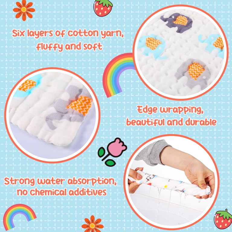 Cotton Muslin Burp Cloths Set of 10 photo 6