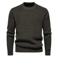thumbnail image 1 of Pisexur Mens Sweater Textured Knitted Crew Neck Long Sleeve Fall Sweaters Leisure Solid Color Pullover Sweaters with Ribbing Edge Soft Comfortable Tight Cuff Knit Sweater S-2XL Gray, 1 of 5