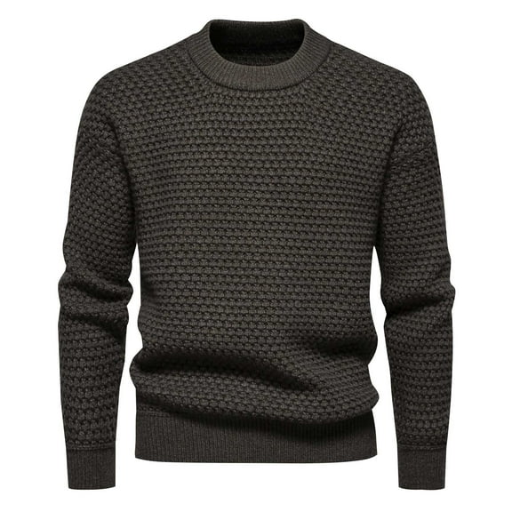 Yiliang Cable Knit Cardigan Sweater for Men Fall and Winter Long Sleeve Warm and Thermal Top Clothes ,Gray,S