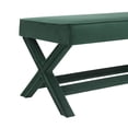 thumbnail image 7 of GZXS Modern Accent Bench with X-Frame Base, Upholstered Velvet Ottoman Stool with Padded Seat, Comfy Bedroom End of Bed Bench, 42"L x 20"W x 20"H (Green), 7 of 7