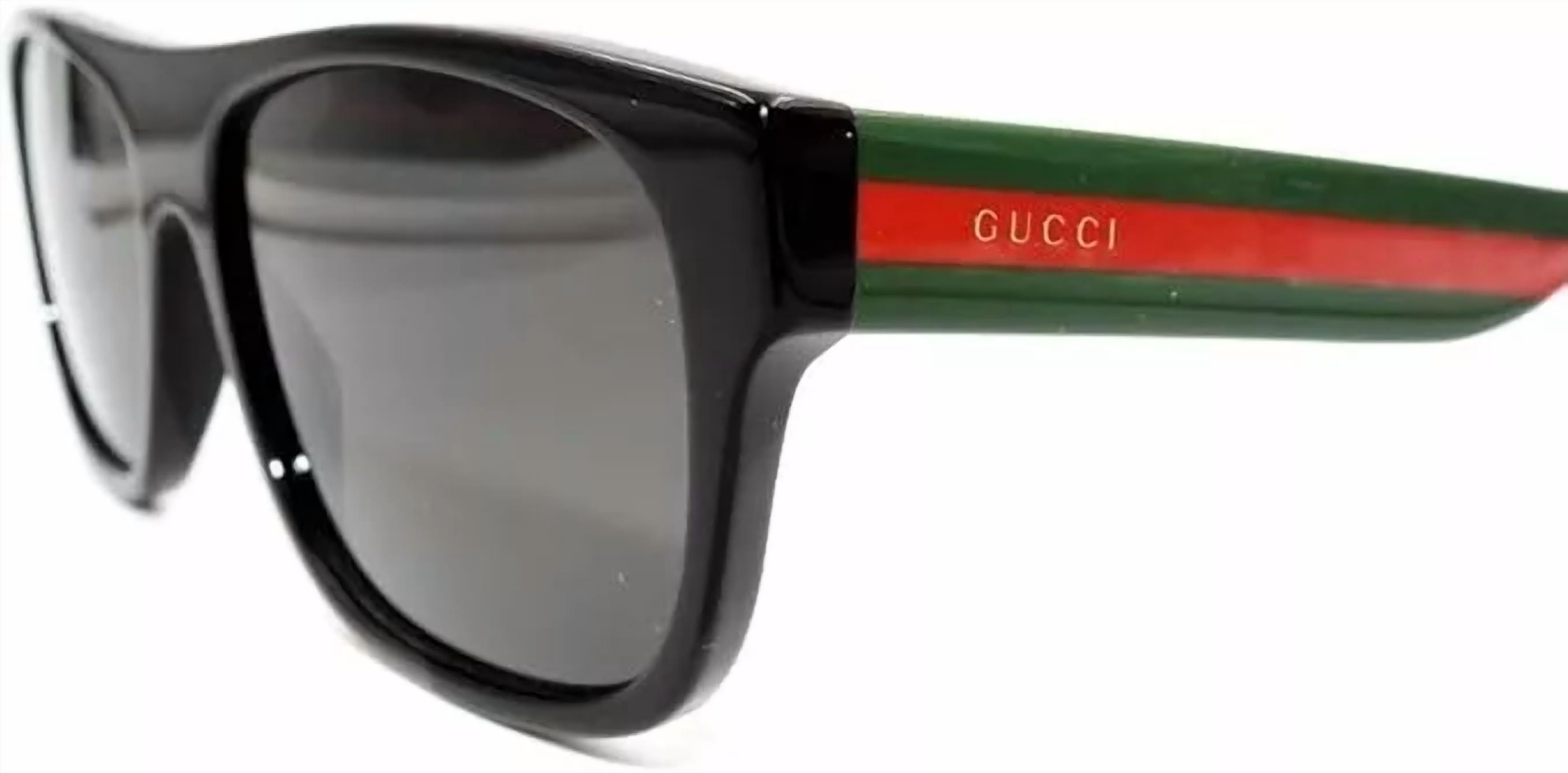 Gucci Polarized Grey Rectangular Men's Sunglasses GG0341S 002