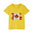 thumbnail image 1 of uublik T-shirt Feuille d'Érable Canadienne pour Enfants, Manches Courtes, Hauts d'Été pour Enfants, T-Shirts à Col Rond, T-Shirts Mode 3T-10, Jaune, 1 of 6
