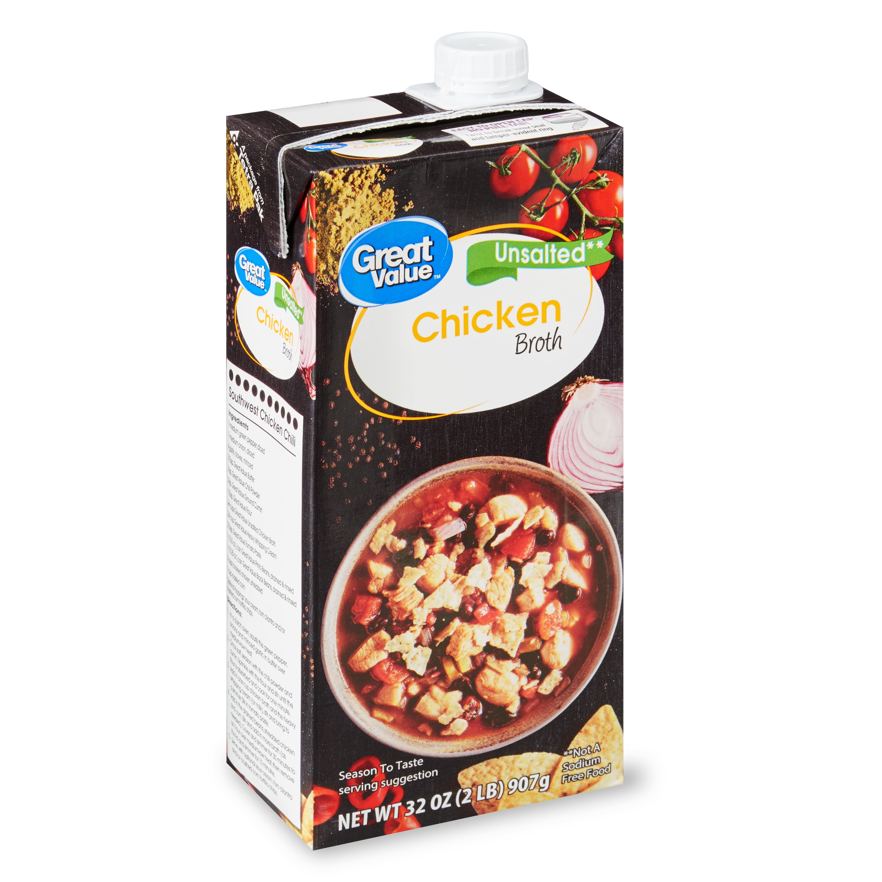 Buy Great Value Unsalted Chicken Broth, 32 oz Online at Lowest Price in