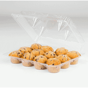 12 Compartment Cupcake/Muffin Carrier Container, 13" Length x 10.375" Width x 3.625" Depth | 100 Per Case