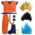 thumbnail image 2 of Disfraces de Halloween para niños y adultos, ropa Z, traje de Goku, disfraces de cosplay, parte superior, pantalón, cinturón, cola, muñeca y peluca, 2 of 5