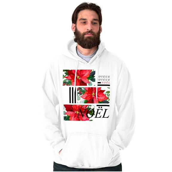 Noel Poinsettia Christmas Flower Hoodie Sweatshirt Women Men Brisco Brands S