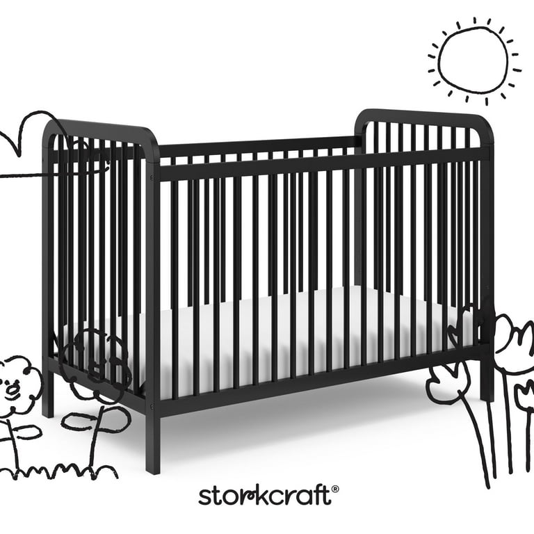 Storkcraft Pasadena 3-in-1 Convertible Baby Crib, Black
