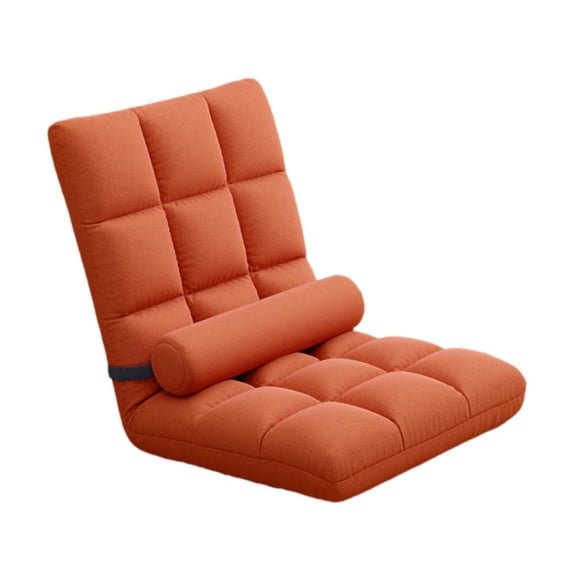 Silla de suelo con respaldo, silla para videojuegos, silla reclinable transpirable para ver la televisión. Naranja