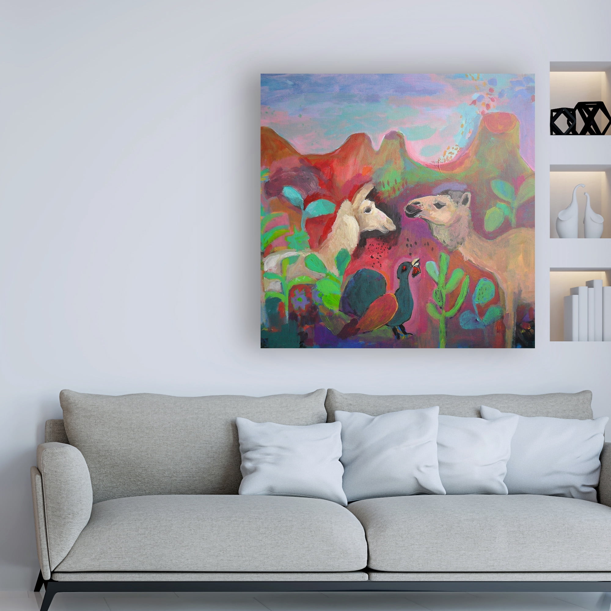 Trademark Fine Art 'The Camel and the Llama' Canvas Art by Iria Fernandez Alvare