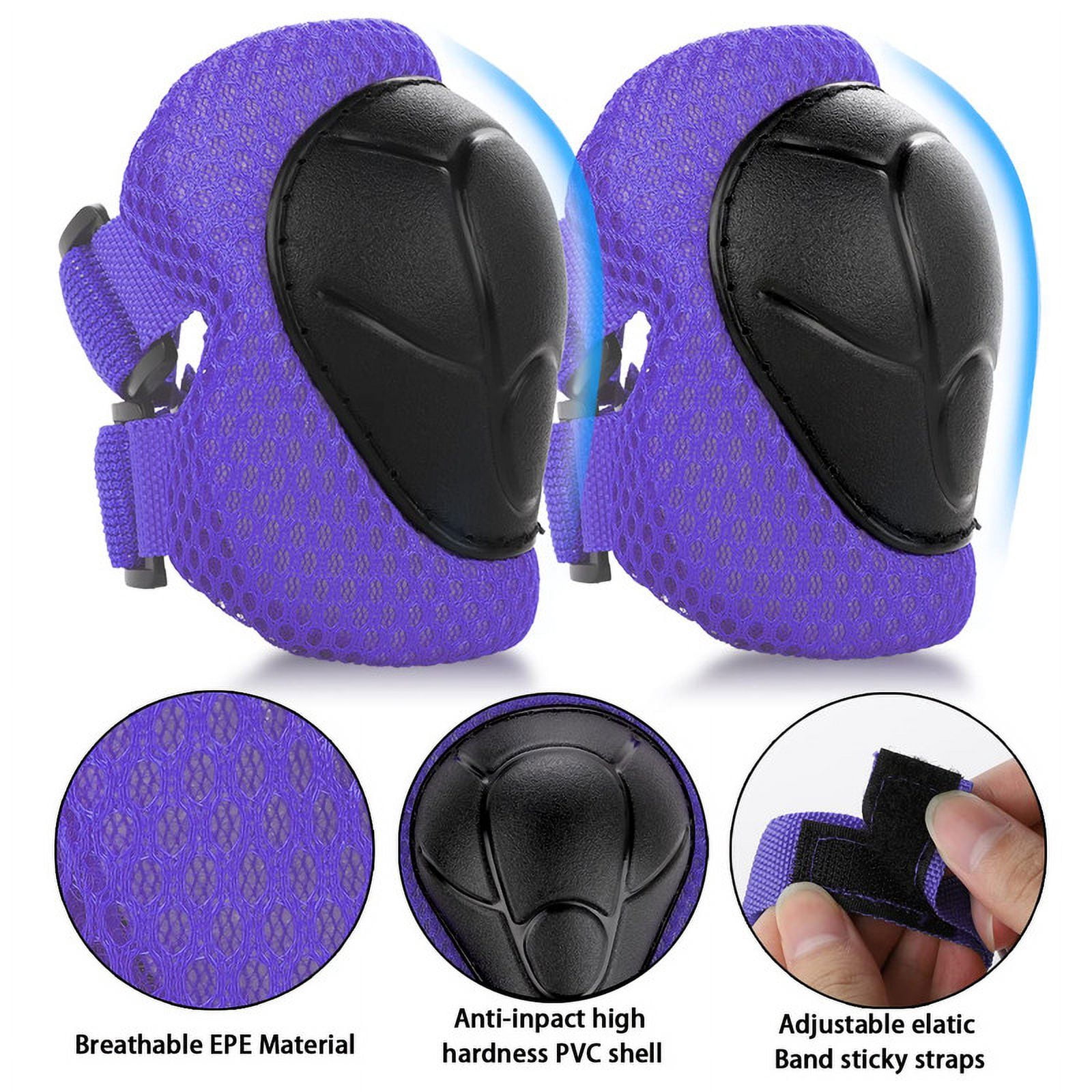 Kids Bike Helmet Set Skateboard Knee Pads, Helmet Pad Set Protective Gear Set Adjustable for Girls Kids 3-10yrs Helmet Elbow Pads Wrist Guards for Sport Cycling Bike Roller Skating Scooter