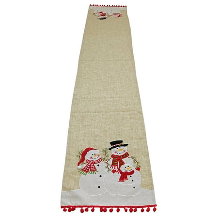 UPC 746427656191 product image for Snowman Family Embroidered Christmas Table Runner 6 Foot Long Home Decoration | upcitemdb.com