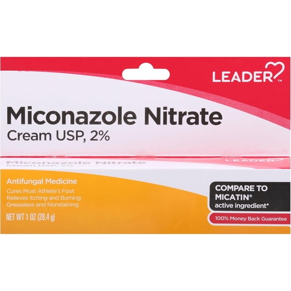 LEADER Antifungal Cream Ringworm Athlete’s Foot Miconazole Nitrate 1 oz