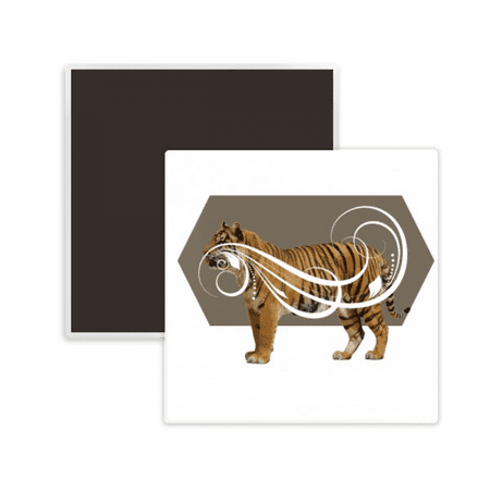 

Feline Tigers Fierce Wings Square Ceracs Fridge Magnet Keepsake Memento
