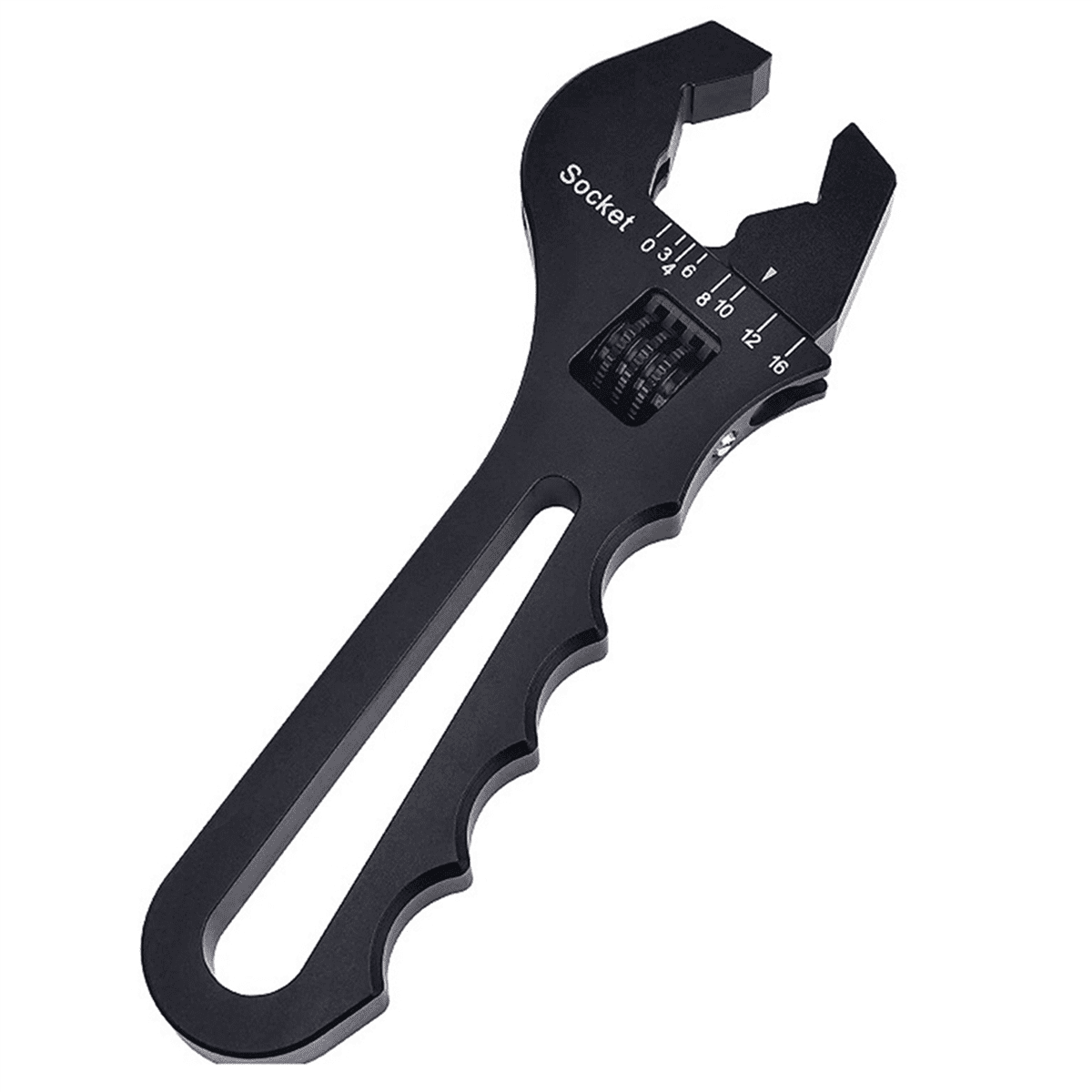 2X AN3-AN16 Tubing Wrench Hose Wrench V-Type Adjustable Wrench Hose Fitting Wrench Black