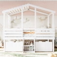 thumbnail image 5 of Harper & Bright Designs Twin Loft Bed with Storage Drawers, Cute House Loft Bed Frame with Roof and Guardrail, Low Loft Bed with Solid Wood Frame for Boys Girls, Antique White, 5 of 16