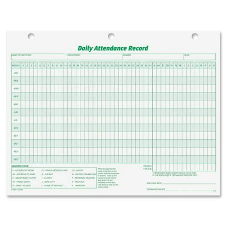 attendance record sheet