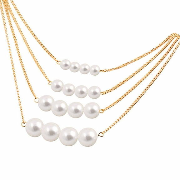 zttd fashion 4 triple strand white cultured freshwater pearl necklace for women good luste anniversary wife