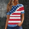 thumbnail image 2 of successthop Independence Day T Shirt Women Flags Plus Size Summer Shirts Festival Top Crewneck Short Sleeve Clothes Blue, 2 of 7