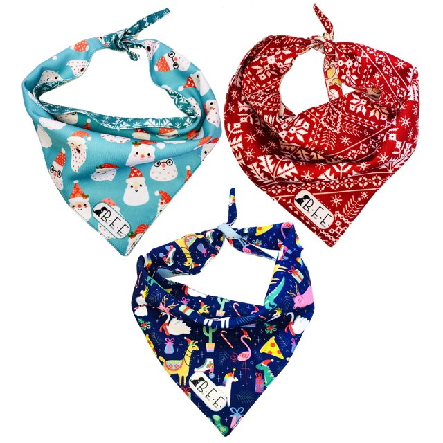 Bandanas para Perros BFF Set de 3 Piezas Talla Mediana Navidad Fun