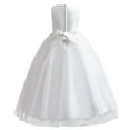 thumbnail image 2 of IBTOM CASTLE Girls Flower Vintage Lace Princess Long Dress for Kids Tulle Pageant Formal Party Wedding Floor Dance Evening Gown 11-12 Years White, 2 of 8