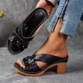thumbnail image 4 of NOKIO Clearence Women’s Floral Accent Roman Sandals Summer Beach Slides with Thick Platform Heel Non-Slip Rubber Sole Breathable Footbed Comfortable Casual Outdoor Walking Shoes, 4 of 8