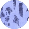 thumbnail image 1 of Ahgly Company Machine Washable Indoor Round Abstract Blue Modern Area Rugs, 7' Round, 1 of 4