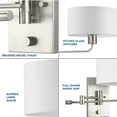 thumbnail image 2 of Carrick Collection One-Light Brushed Nickel Summer Linen Shade Transitional Wall Light, 2 of 6
