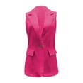 thumbnail image 4 of BODOAO Women's Sleeveless Blazer Vest Casual Open Front Single Button Summer Jacket with Pockets Women's Sleeveless Coat Solid Color Cardigan Suit Casual Lapel Cardigan Jacket with Pockets Hot Pink S, 4 of 4