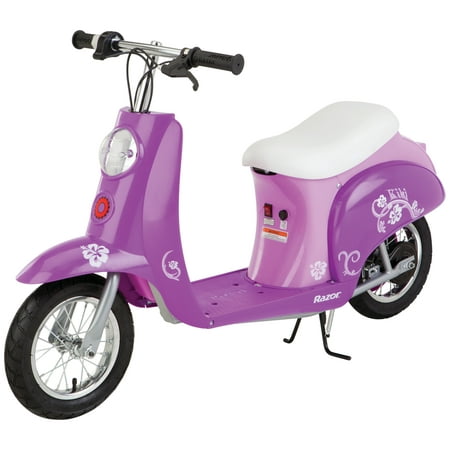 Razor Pocket Mod - Kiki Purple, 24V Miniature Euro-Style Electric Scooter with Seat, Vintage-Inspired Design, Up to 15 mph and Up to 40 min Ride Time