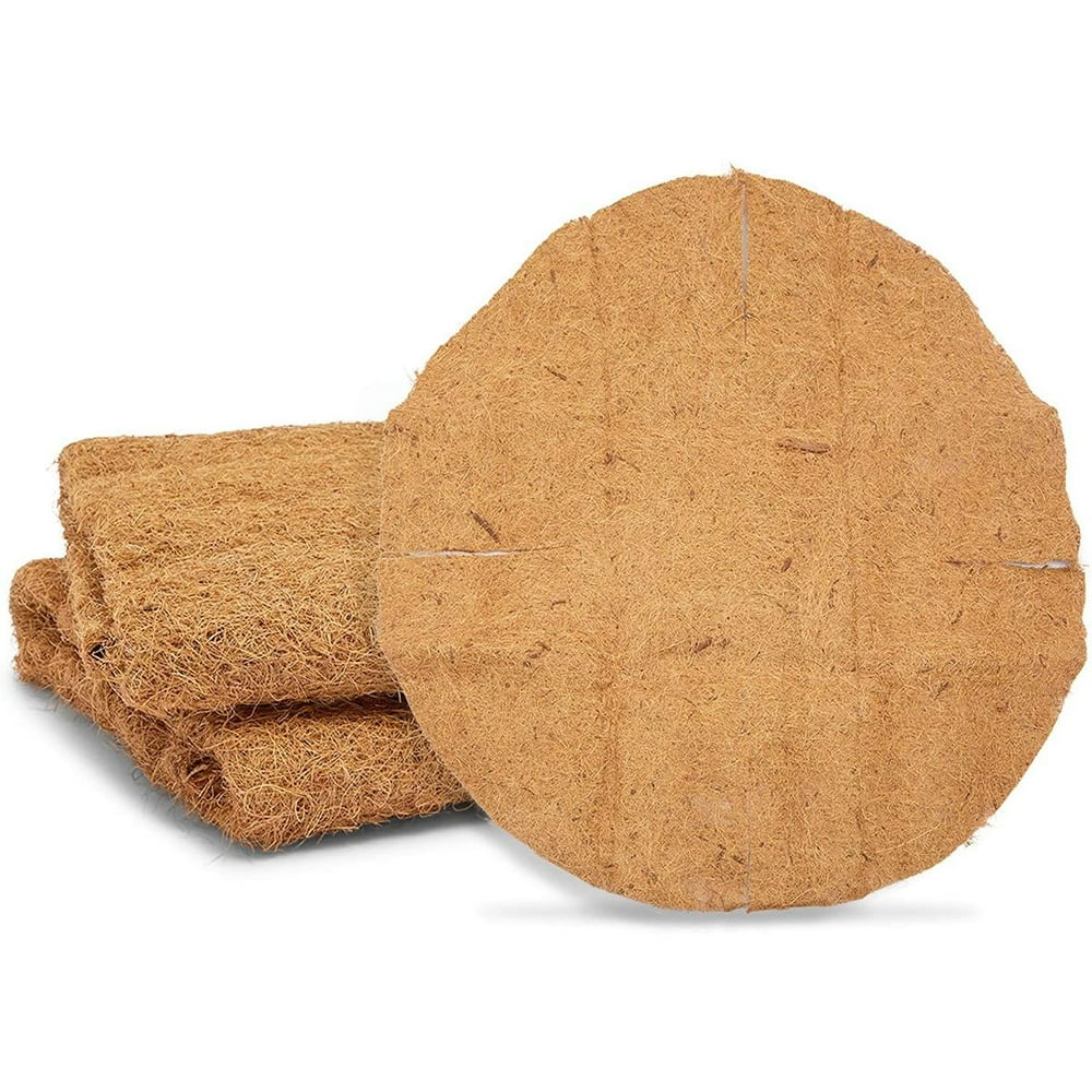 2 Pack Round Coco Coconut Fiber Planter Liners for Hanging Basket