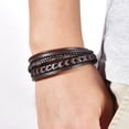 thumbnail image 7 of JO WISDOM Men's Magnetic Buckle Bracelet, Men's Woven Leather Cuff Bracelet, Leather Bracelet, Bohemian Cuff Bracelet, Handmade Spliced Bracelet, Multi layered Men's Bracelet, 7 of 7