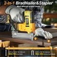 thumbnail image 3 of 18 Gauge Cordless Brad Nailer Compatible with Dewalt 20V Battery 2 in 1 Nail/Staple Gun with 2000pcs Nails Brushless Electric Nail Gun for DIY, Woodworking, Home Improvement (No Battery), 3 of 11
