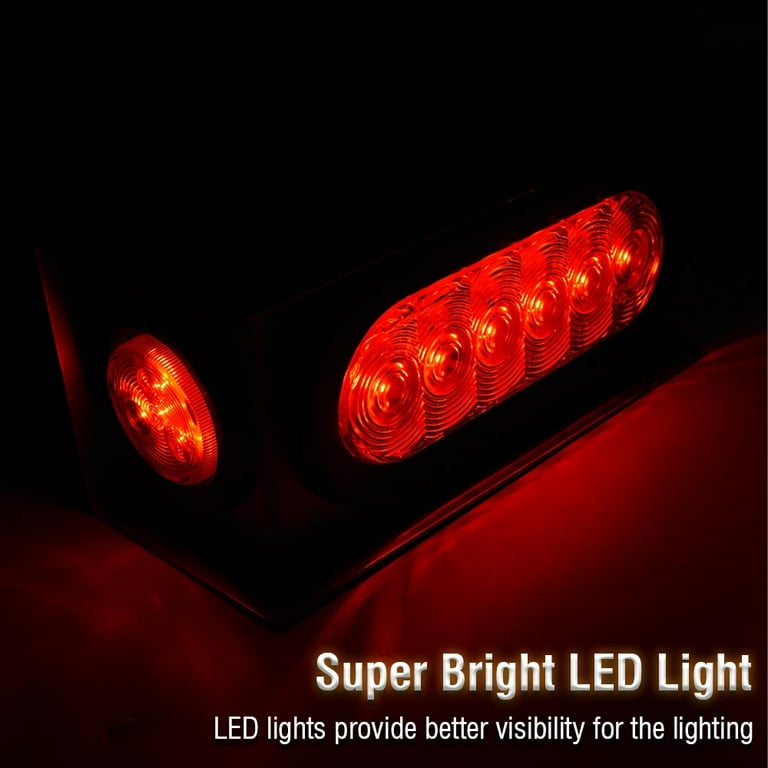 Fit For Truck Red LED Trailer Steel Box Kit W/ 6 Oval Tail Light 2 Marker Lamp - Foto 2